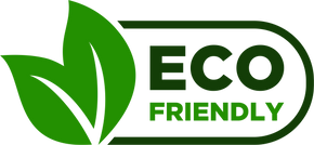 Eco friendly icon with green leaf representing biodegradable and sustainable cleaning practices